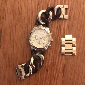 Pre-Loved Michael Kors Tortoise & Gold Chain Watch